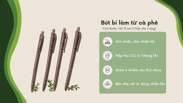 Giftset Quà Tặng Doanh Nghiệp Mới Lạ Tái Chế Từ Bã Cà Phê 6 Quà tặng doanh nghiệp ý nghĩa là bút bi