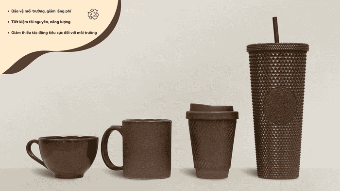 Ly làm từ cà phê - Sản phẩm tái chế thân thiện với môi trường