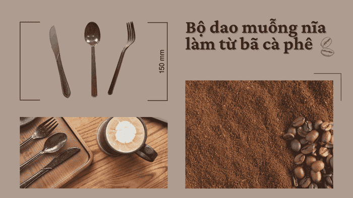 Bộ dao muỗng nĩa làm từ bã cà phê của AirX Coffee