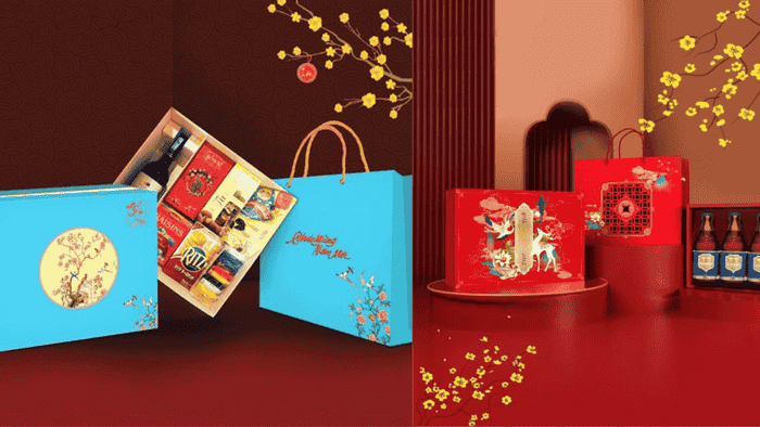 Hộp trà bánh in logo - Gợi ý quà tặng tết in logo