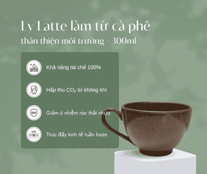 5 Thành Phẩm Từ Bã Cà Phê Đầu Tiên Tại Việt Nam 4 Thành phẩm ly Latte thân thiện với môi trường