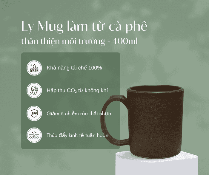5 Thành Phẩm Từ Bã Cà Phê Đầu Tiên Tại Việt Nam 3 Thành phẩm ly Mug thân thiện với môi trường