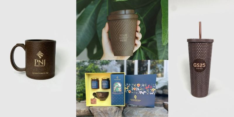Top 5 Quà Tặng Quảng Cáo Eco-Friendly Độc Đáo Và Bền Vững 3 Cốc làm từ bã cà phê