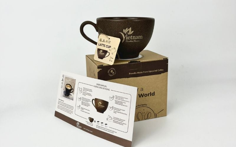 Công Ty Sản Xuất Quà Tặng Doanh Nghiệp Airx - Quà Tặng Xanh Từ Bã Cà Phê 1 Ly latte làm từ bã cà phê - quà tặng quảng cáo bên vững