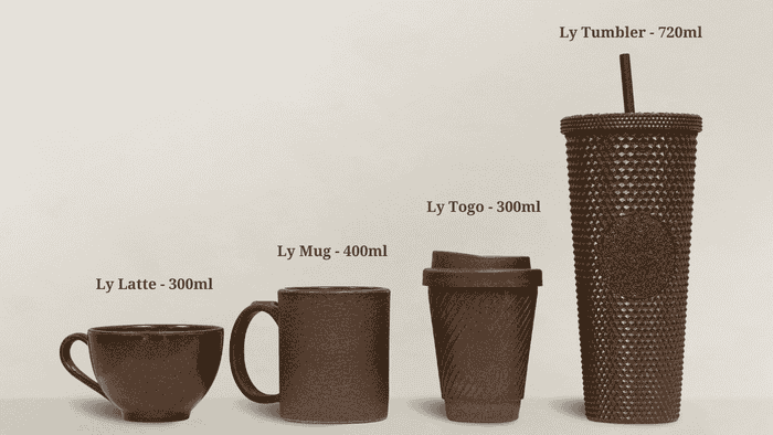 Quà Tết Doanh Nghiệp Tặng Khách Hàng 3 Các loai ly làm từ bã cà phê của AirX Coffee