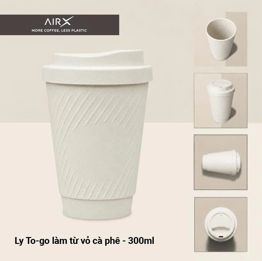 Ly AirX To-go 300ml - Trắng Vỏ Lụa